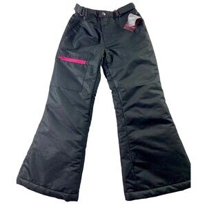 Swiss Tech Pants Kids Medium 7-8 Black Pink Snowboard Skiing Insulated Snow Warm